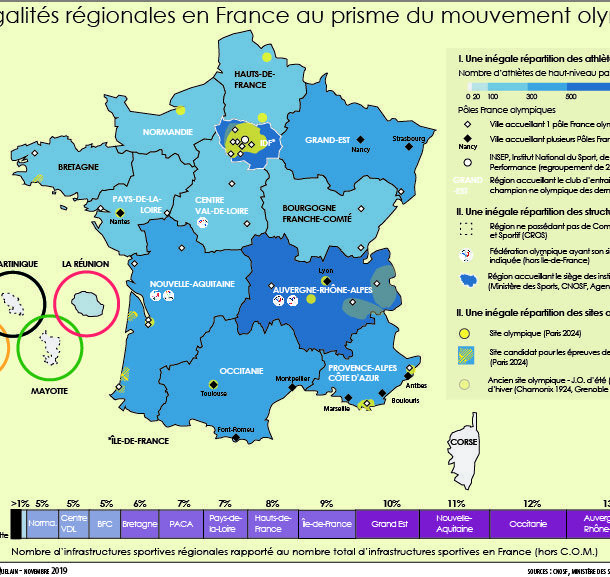 INFOGRAPHIE. Les inégalités régionales en France au prisme du mouvement olympique